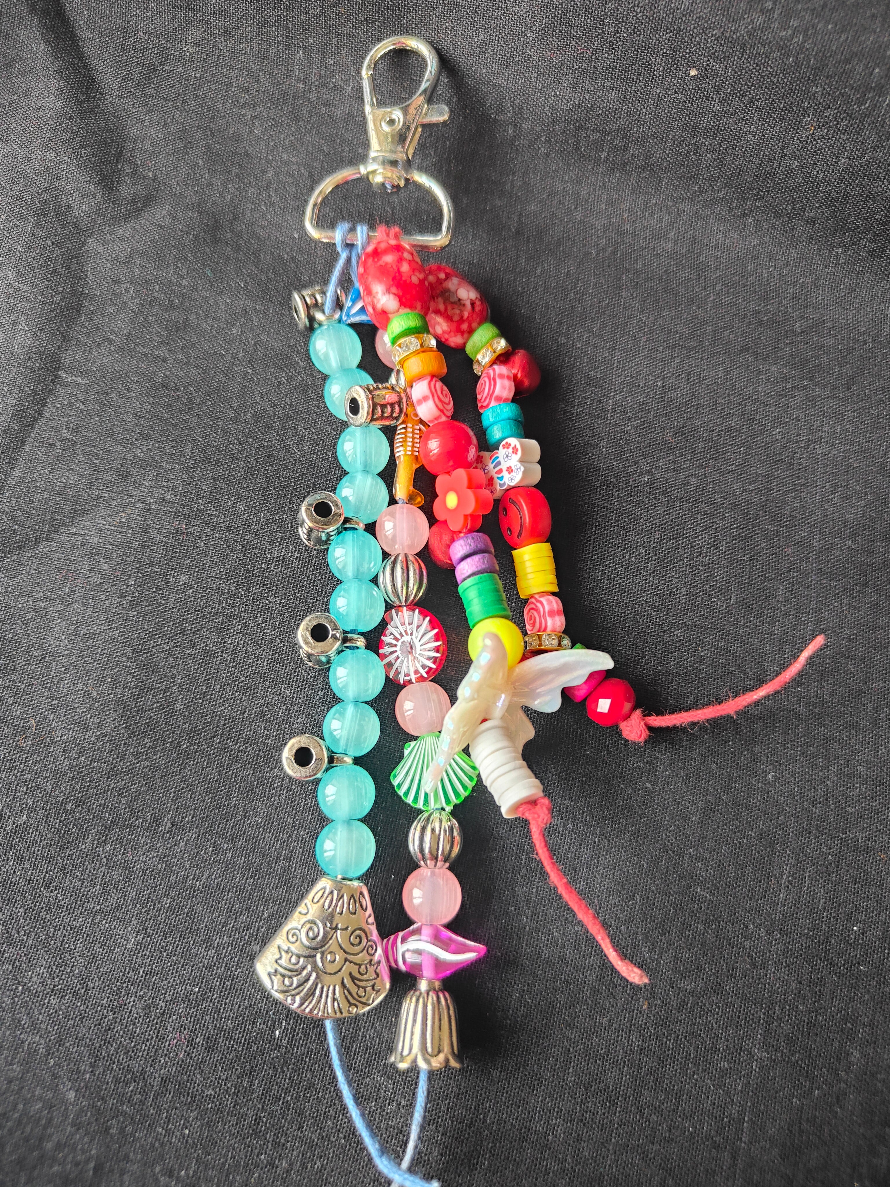 Colorful Multi-Strand Beaded Bag Charm