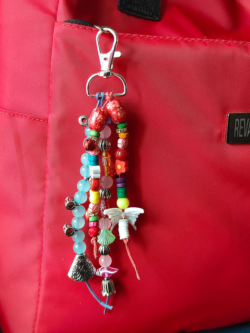 Colorful Multi-Strand Beaded Bag Charm