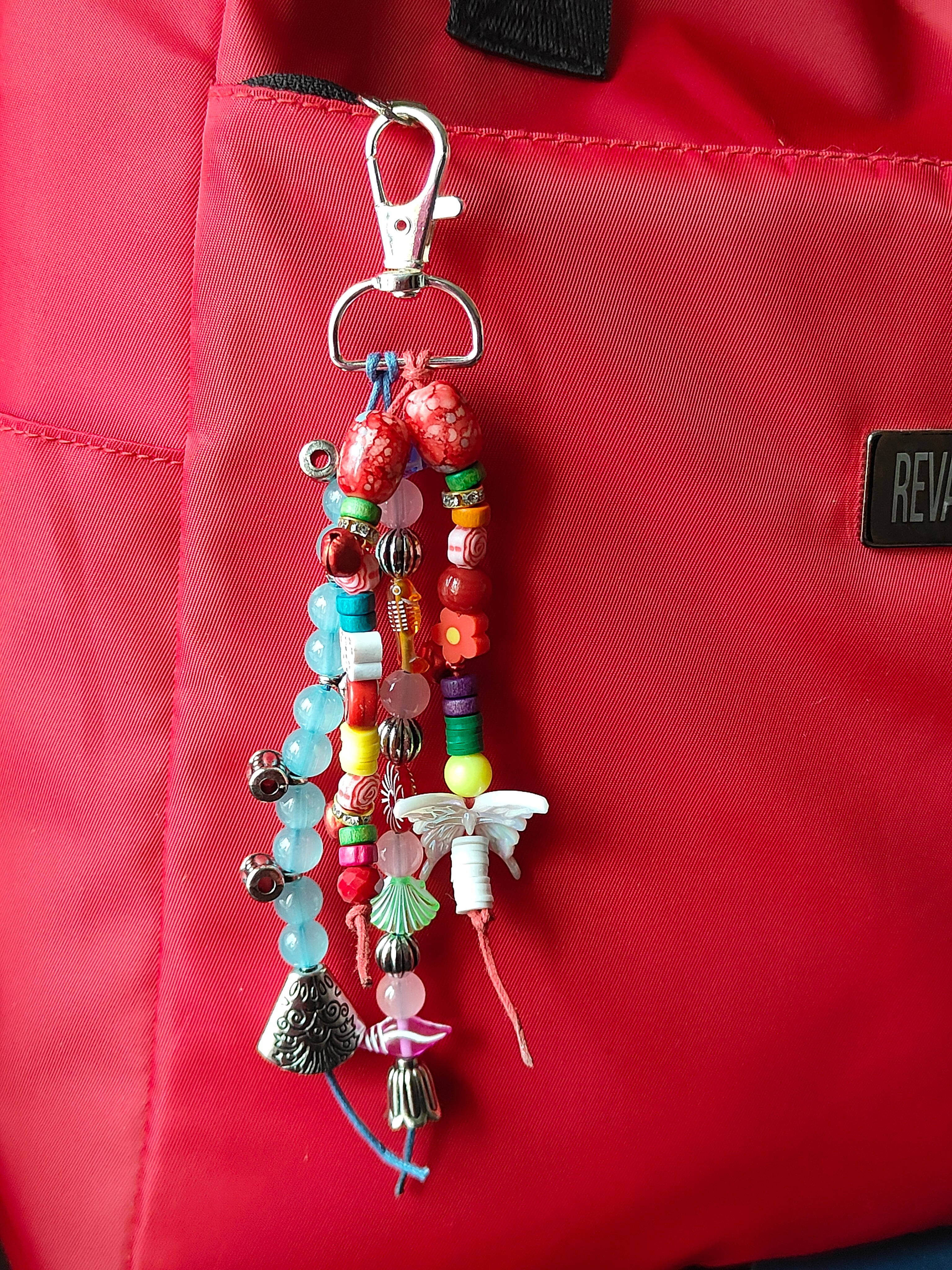 Colorful Multi-Strand Beaded Bag Charm