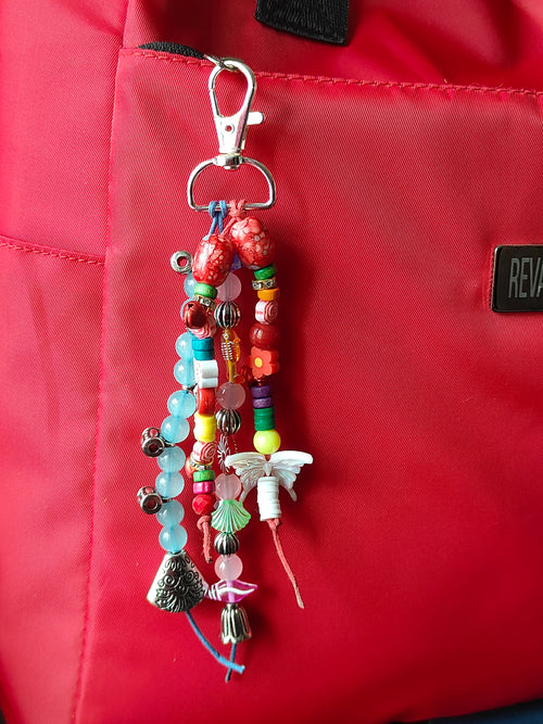 Colorful Multi-Strand Beaded Bag Charm