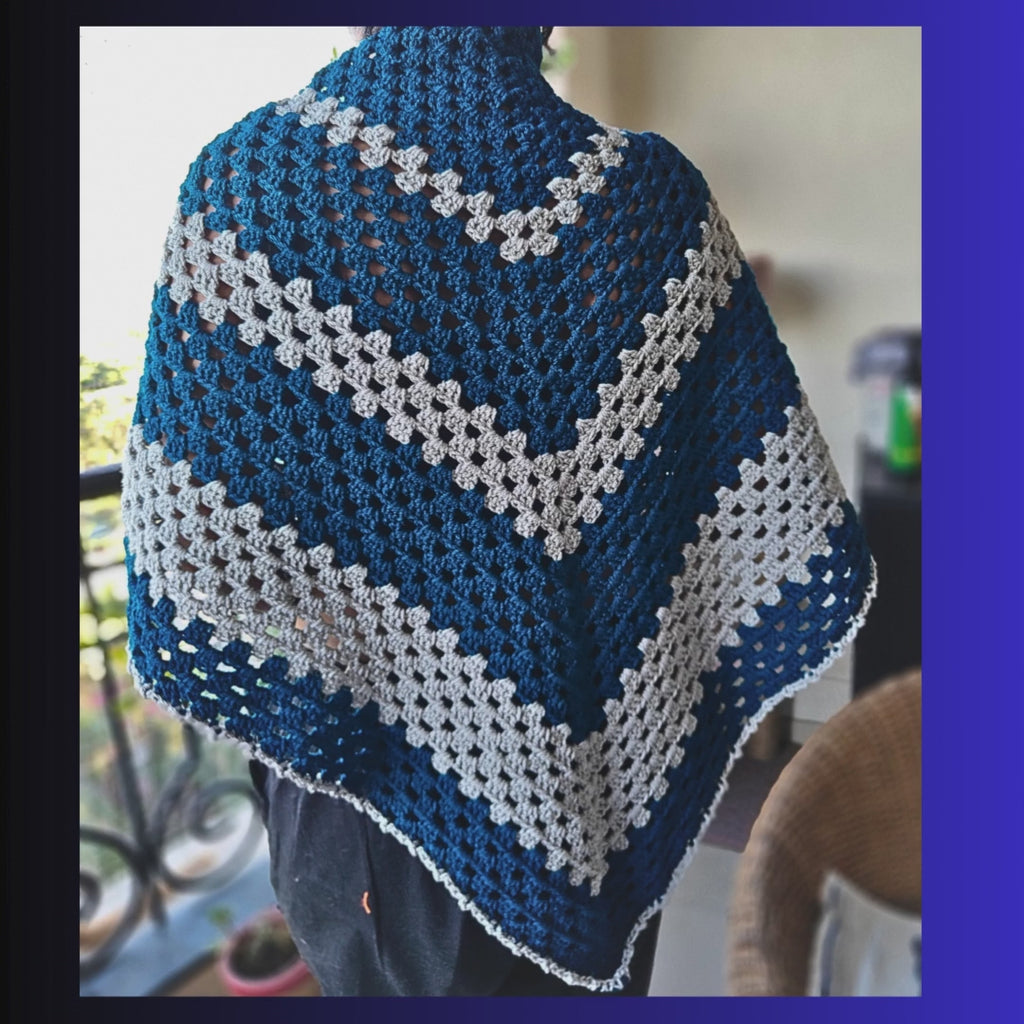 Handcrafted Blue Cotton Crochet Shrug