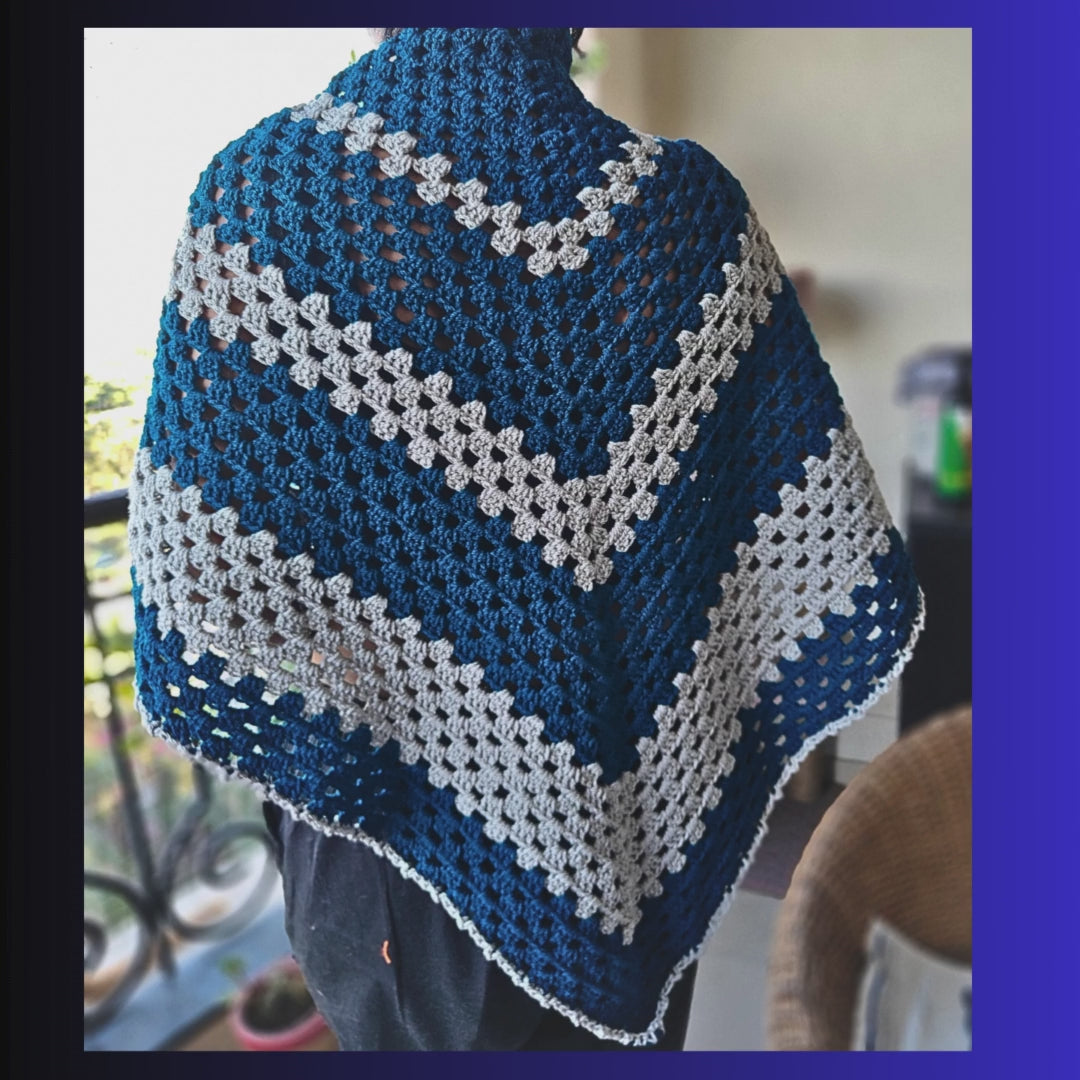 Handcrafted Blue Cotton Crochet Shrug
